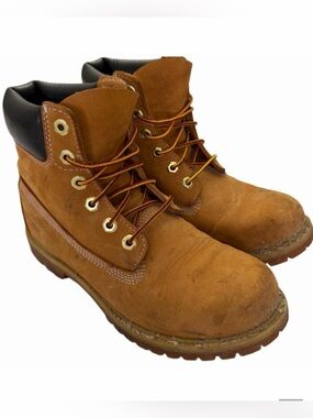 Timberland Waterproof Woman Lady 9M 6 Inch Tan Leather Suede Boots